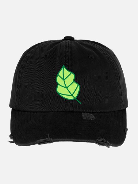 feuille - Casquette vintage effet usé Flexfit - noir - Devant