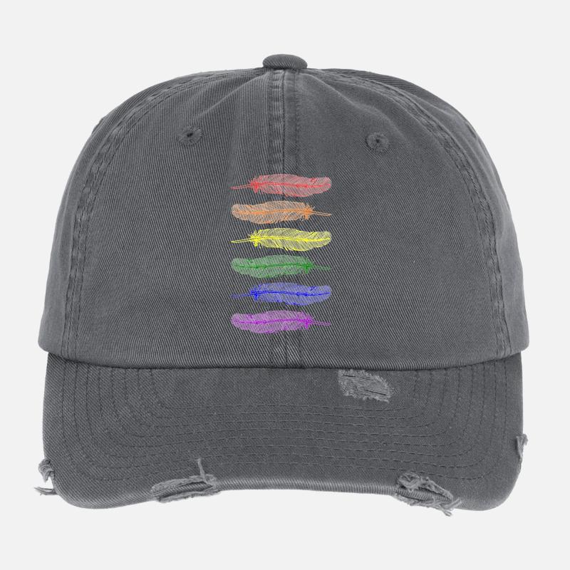 Federn Regenbogen Flexfit Vintage Destroyed Cap