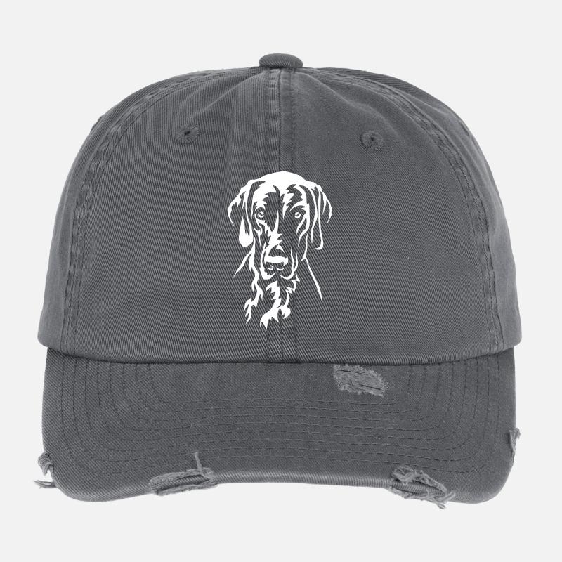 Deutsch Kurzhaar Kopf "Black Edition" Flexfit Vintage Destroyed Cap