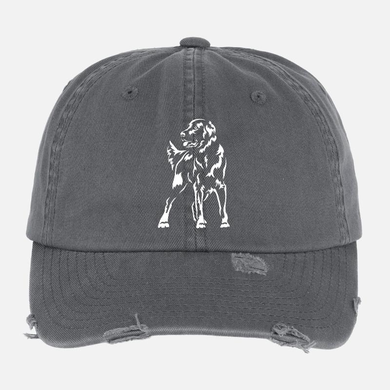 Flat-coated Retriever "Black Edition" Flexfit Vintage Destroyed Cap