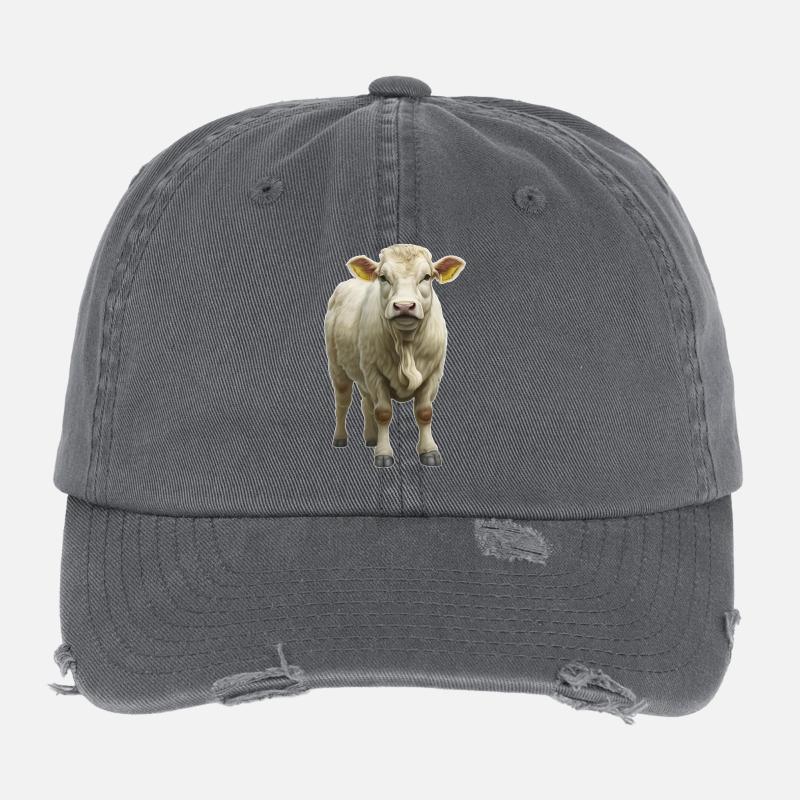 Charolais Rind Flexfit Vintage Destroyed Cap