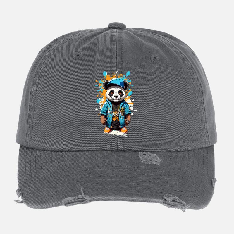 Panda Ours Casquette vintage effet usé Flexfit