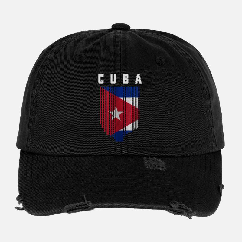 Drapeau cubain, fierté cubaine Casquette vintage effet usé Flexfit