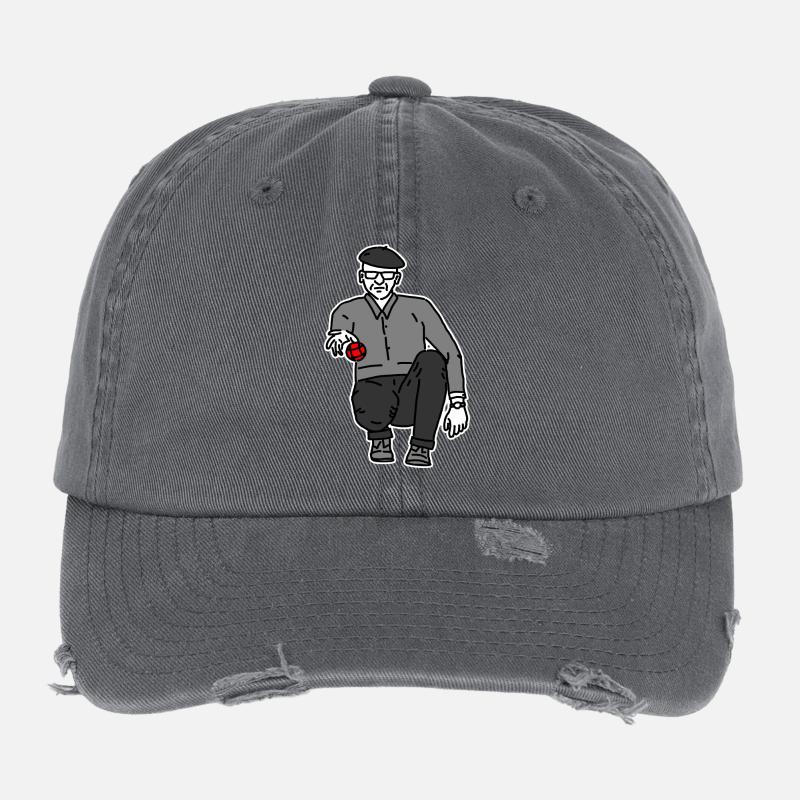 Joueur de pétanque droitier Casquette vintage effet usé Flexfit