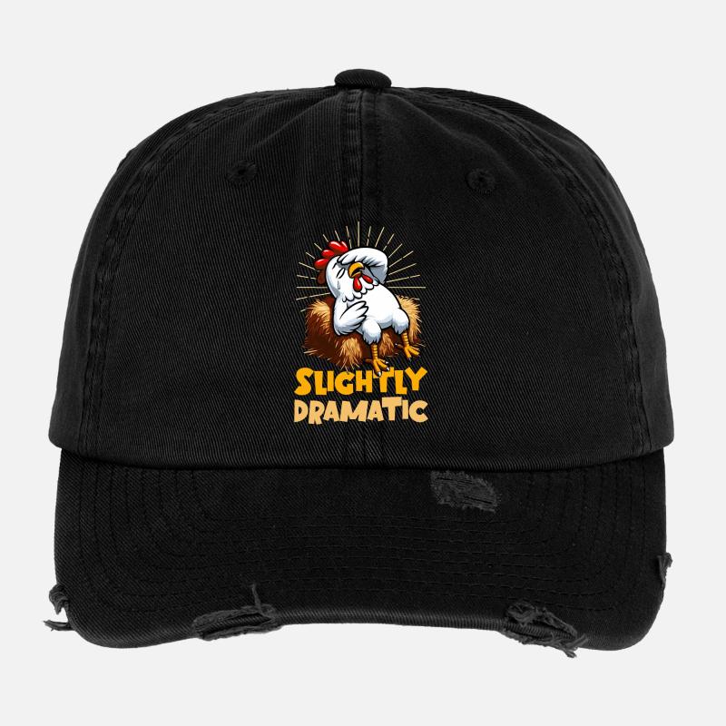 Slightly Dramatic – Poulet sur balle de foin Casquette vintage effet usé Flexfit