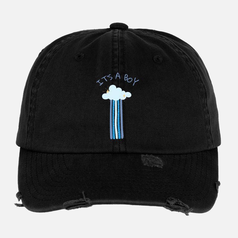 It's a Boy - Blue Rainbow with Cloud Flexfit Vintage Destroyed Cap
