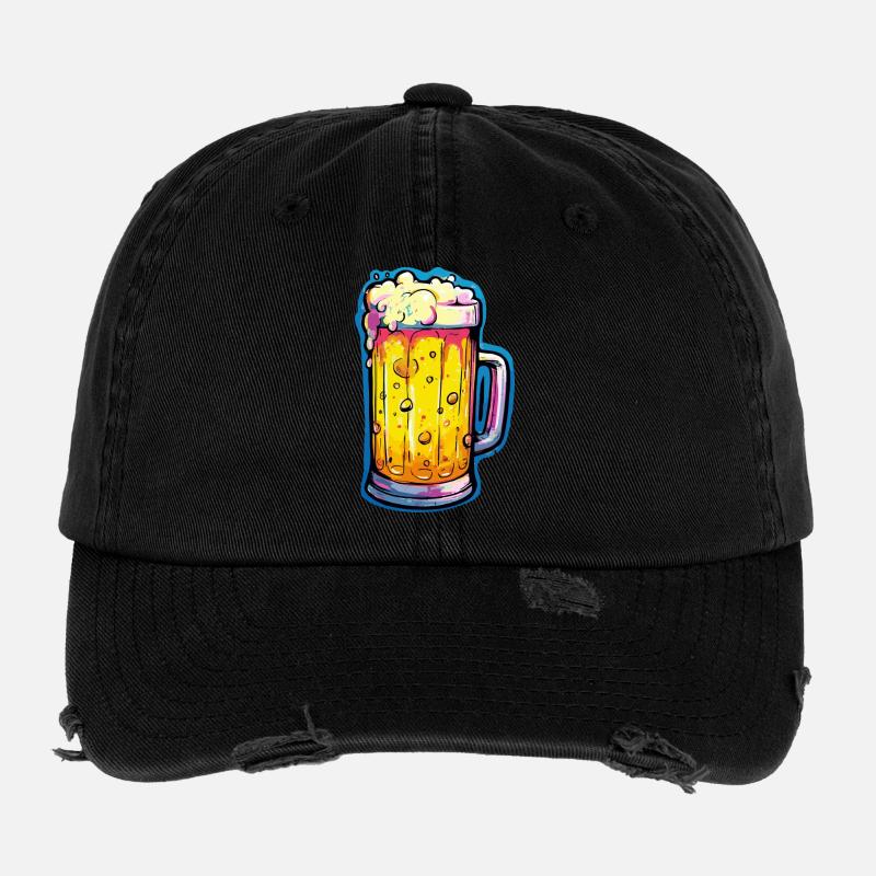 Bier Comic Bierglas Flexfit Vintage Destroyed Cap