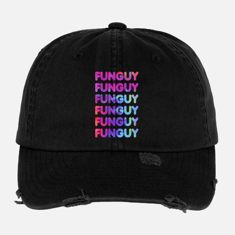Colorful Funny Letters Heart Pattern Flexfit Vintage Destroyed Cap