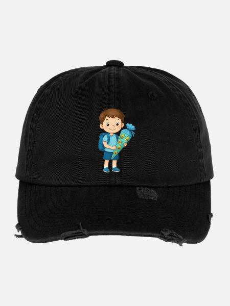 Pupils with avocado school cone - Flexfit Vintage Destroyed Cap - black - Front
