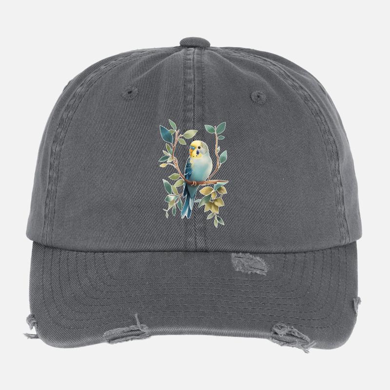 Perruche ondulée Casquette vintage effet usé Flexfit