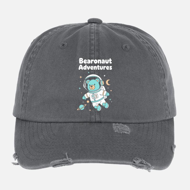 Bearonaut Adventure Space Flexfit Vintage Destroyed Cap