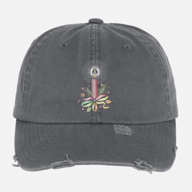 Bougie de Noël colorée en dentelle filigrane Casquette vintage effet usé Flexfit