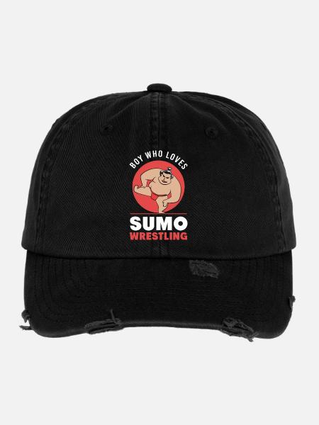sumo - Casquette vintage effet usé Flexfit - noir - Devant