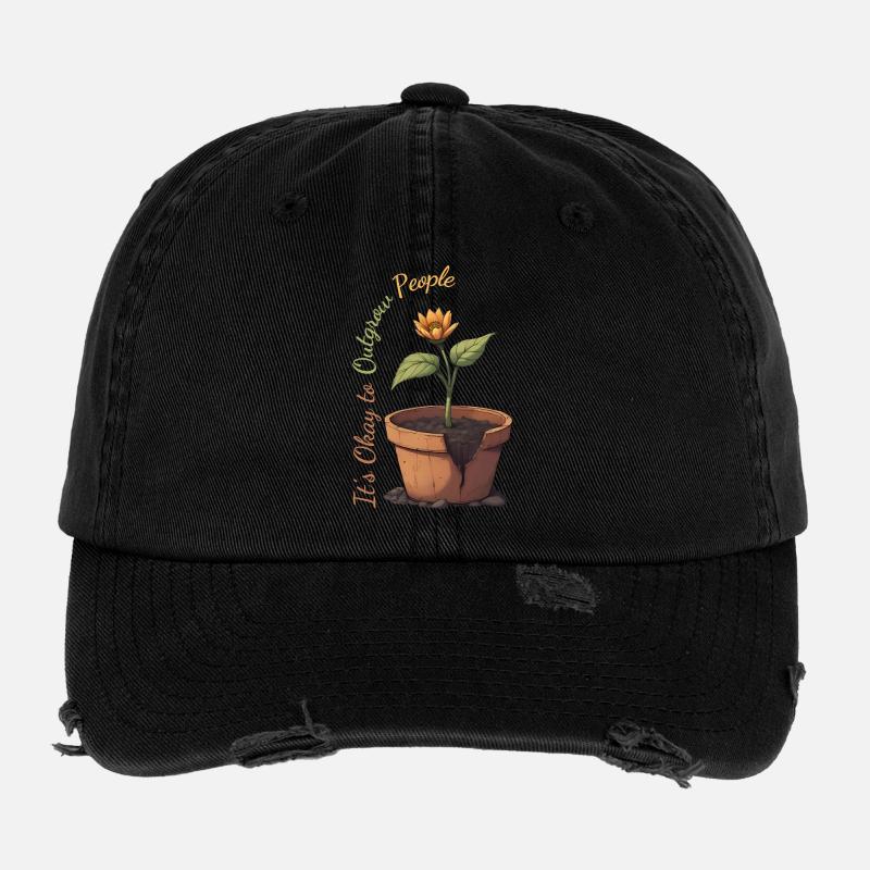 Sunflower Queen in a Pot Flexfit Vintage Destroyed Cap