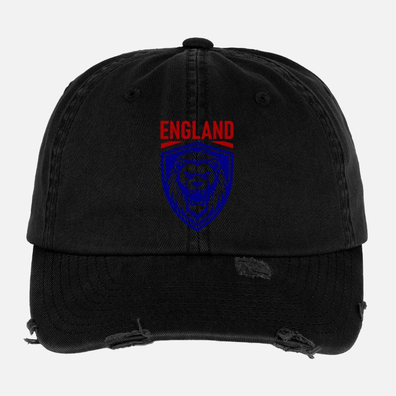 England Löwe Schild Design Flexfit Vintage Destroyed Cap