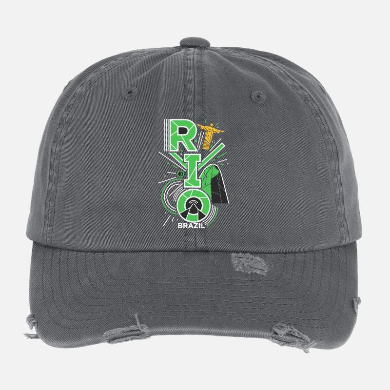 Rio de Janeiro : silhouette du Brésil Casquette vintage effet usé Flexfit