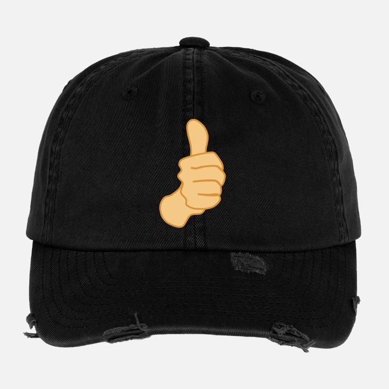 Daumenhoch Symbol Positiv Flexfit Vintage Destroyed Cap