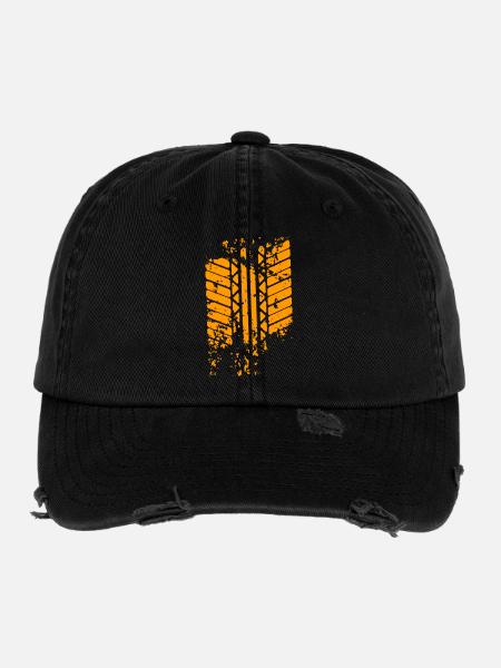 trace de pneu - Casquette vintage effet usé Flexfit - noir - Devant