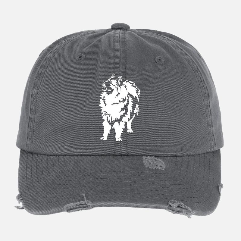 Wolfsspitz « Édition Noire » Casquette vintage effet usé Flexfit