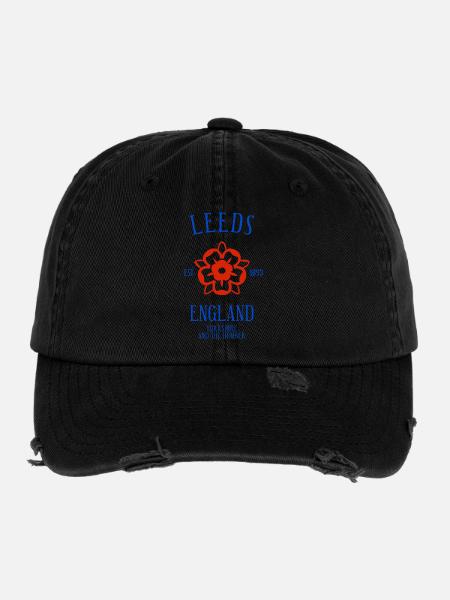 LEEDS England - Flexfit Vintage Destroyed Cap - black - Front