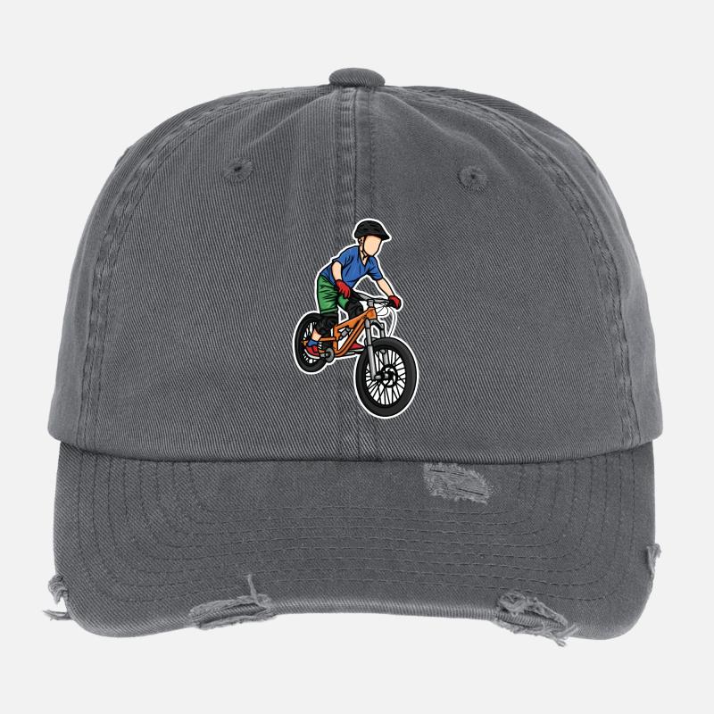 Lustiger Mountainbike Junge Flexfit Vintage Destroyed Cap