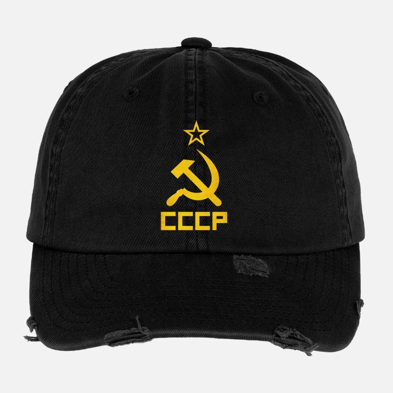 CCCP Hammer and Sickle Flexfit Vintage Destroyed Cap