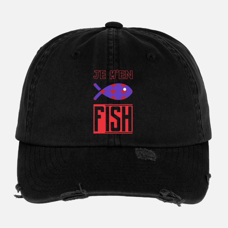 HUMOR. FISH. SARDINE. APRIL FOOL Flexfit Vintage Destroyed Cap