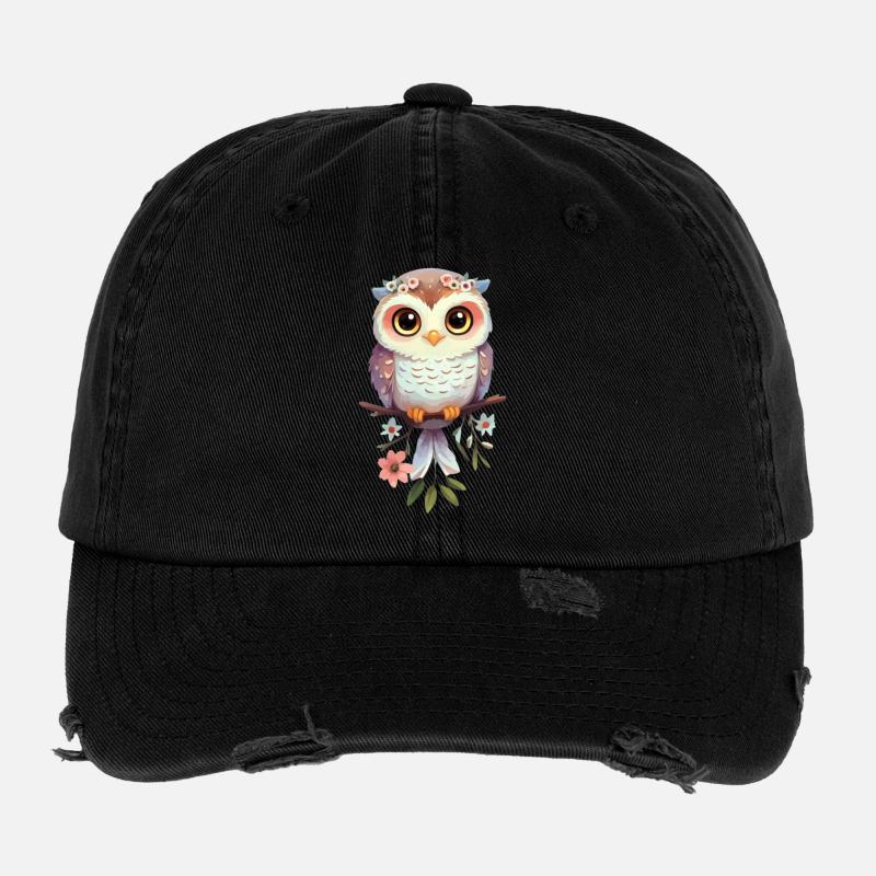 Éveillez l'Imagination avec notre Chouette Ludique Casquette vintage effet usé Flexfit