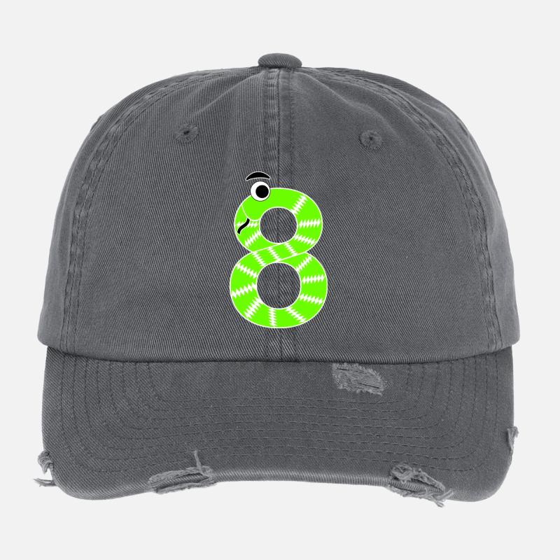 Number 8 Snake Kids Flexfit Vintage Destroyed Cap