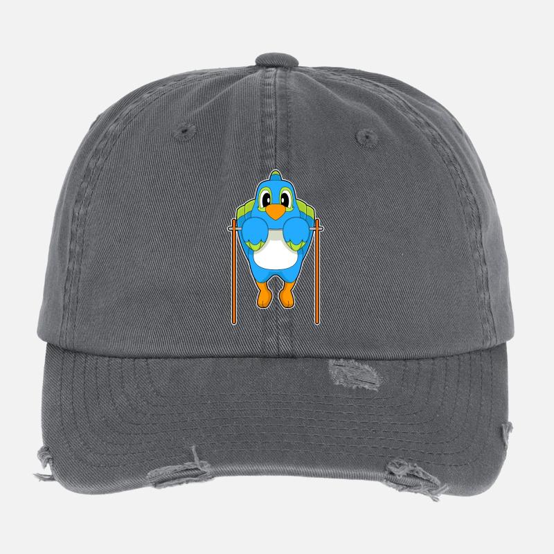 Parrot Bodybuilder Tractions Culturisme Casquette vintage effet usé Flexfit