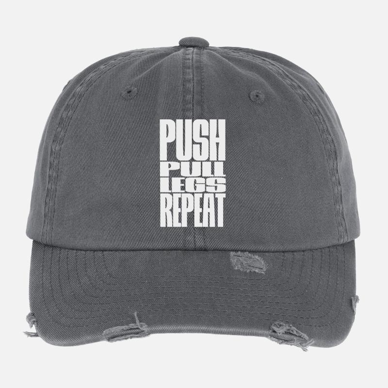 POUSSER TIRER LES JAMBES RÉPÉTER Casquette vintage effet usé Flexfit