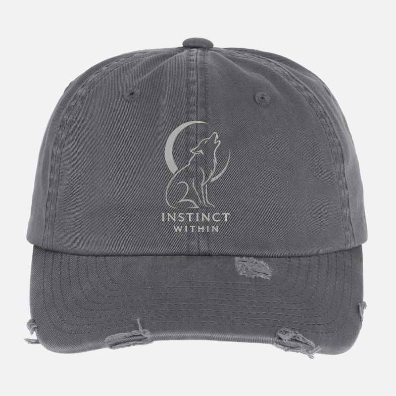 Lune du loup hurlant – Instinct intérieur Casquette vintage effet usé Flexfit