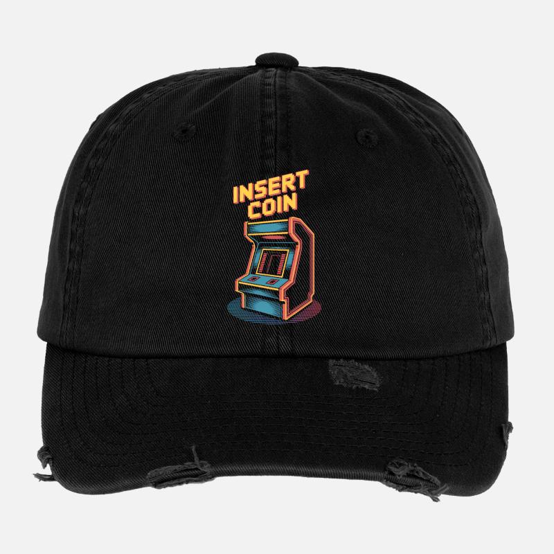 Machine de jeu d'arcade rétro à insérer dans une pièce Casquette vintage effet usé Flexfit