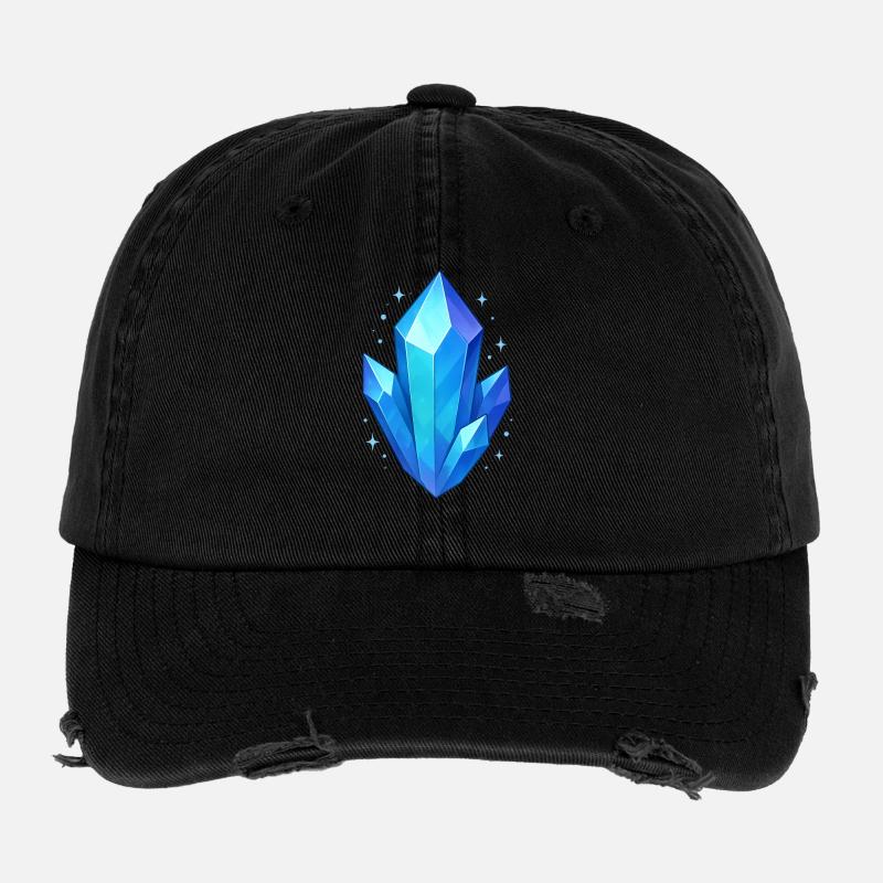 Blue Crystal Cluster Flexfit Vintage Destroyed Cap