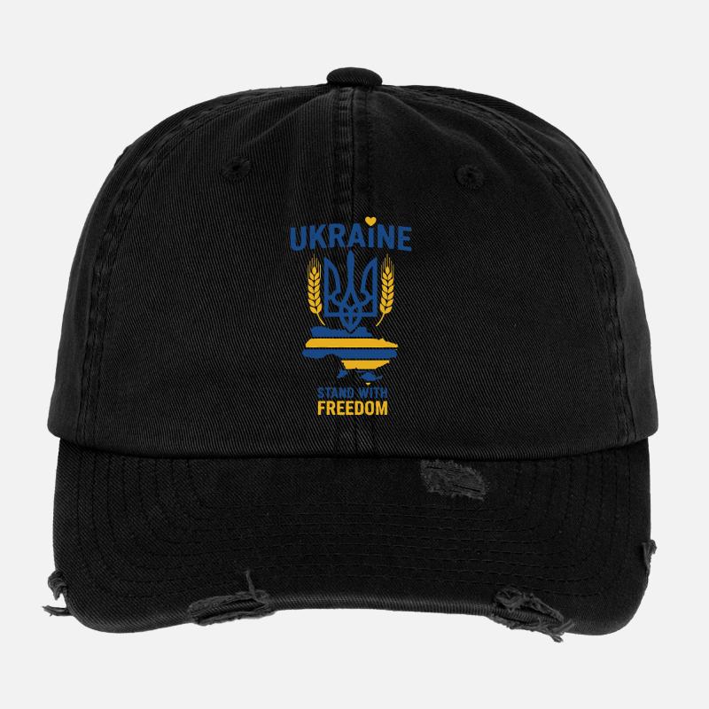 Ukrainisches Freiheitsemblem Flexfit Vintage Destroyed Cap
