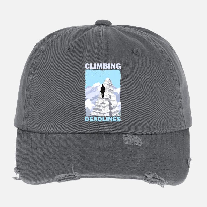 Grimper les délais - Funny Office Workload Mountai Casquette vintage effet usé Flexfit