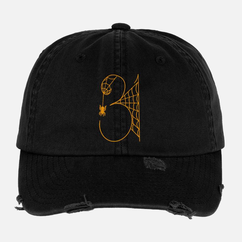 Halloween Tag 31 Spinnweben Flexfit Vintage Destroyed Cap