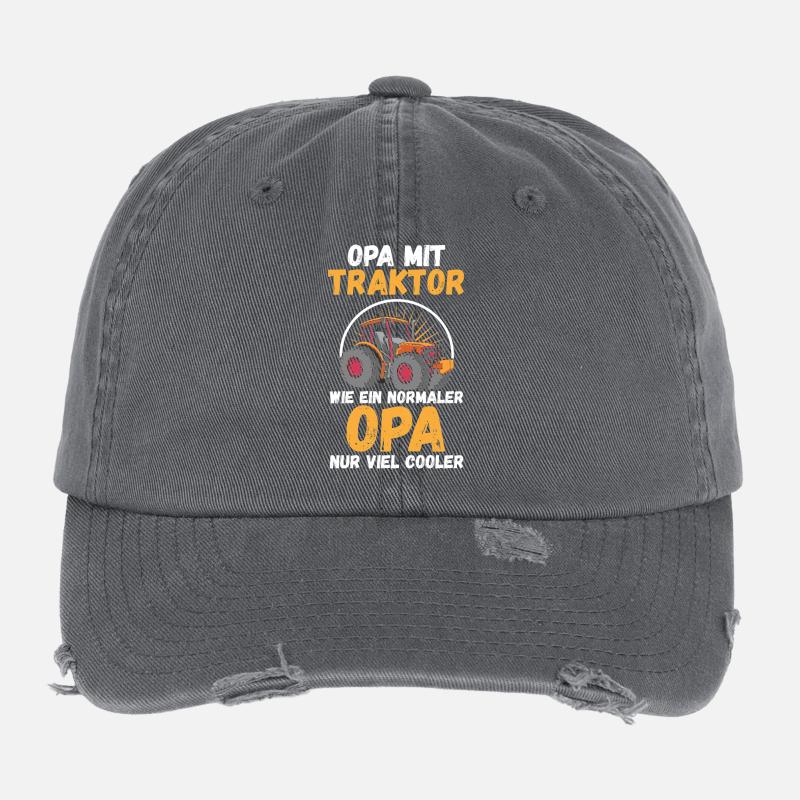 Landwirt Bauernhof Farmer Bauer Opa Großvater Trak Flexfit Vintage Destroyed Cap