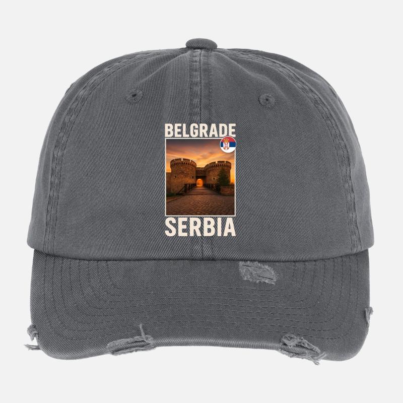 Belgrade, Serbie Casquette vintage effet usé Flexfit