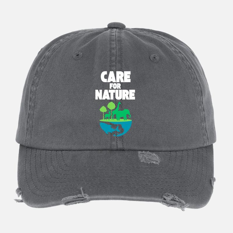 Pflege der Natur: Wildtierlandschaft Flexfit Vintage Destroyed Cap