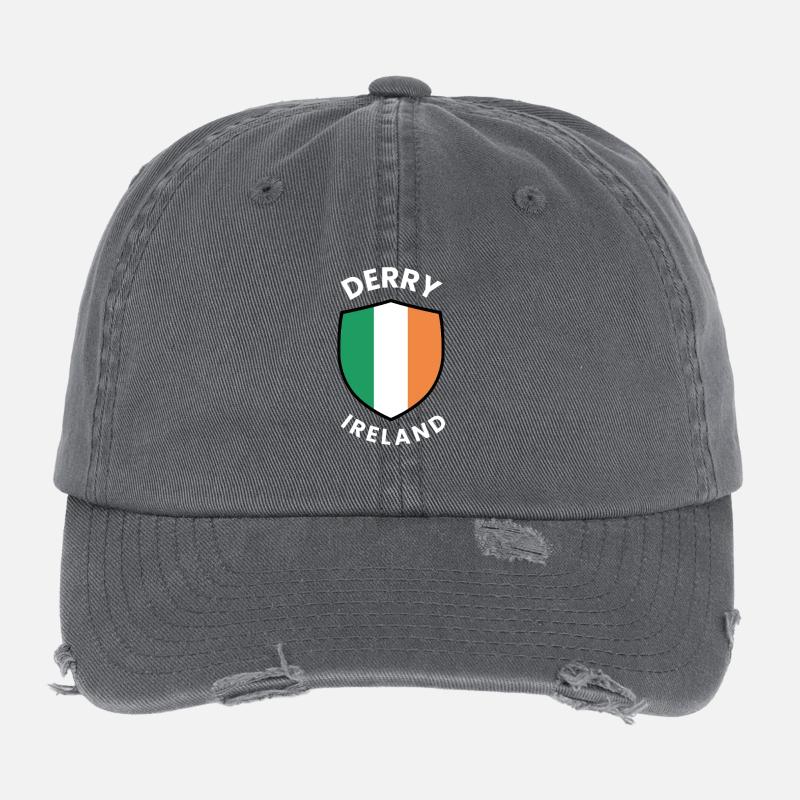 Derry Ireland Shield-Flagge Flexfit Vintage Destroyed Cap