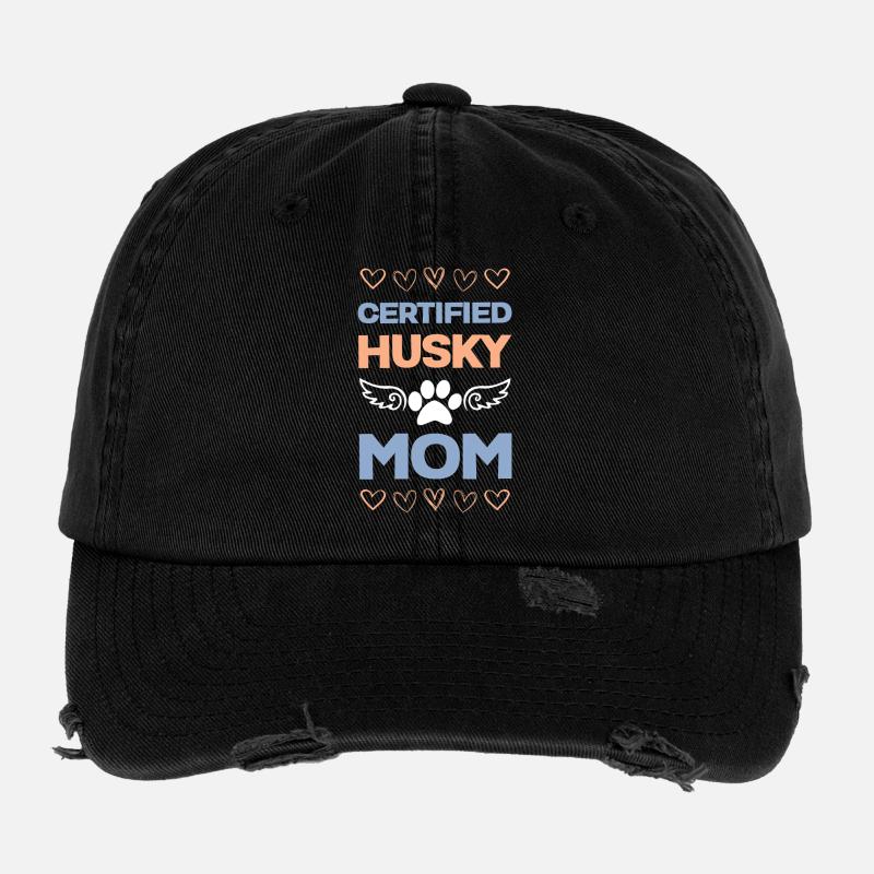 Certified Husky Mom Flexfit Vintage Destroyed Cap