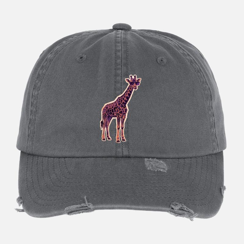 Lunettes de soleil girafe cool Casquette vintage effet usé Flexfit