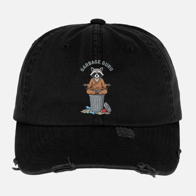 Gurou des ordures Raccoon Zen Casquette vintage effet usé Flexfit
