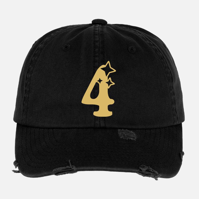 4 Jahre Jubiläum 4. Geburtstag Sternchen Flexfit Vintage Destroyed Cap