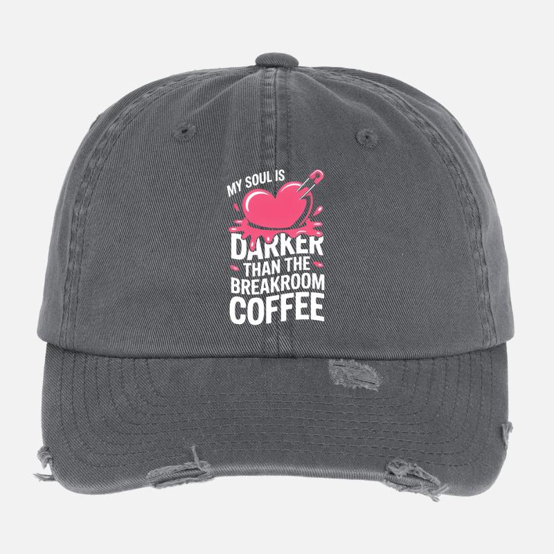 Plus sombre que le café de la salle de pause Casquette vintage effet usé Flexfit