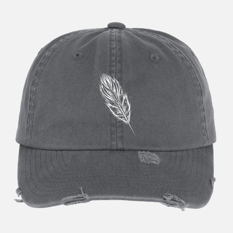 une plume blanche Casquette vintage effet usé Flexfit