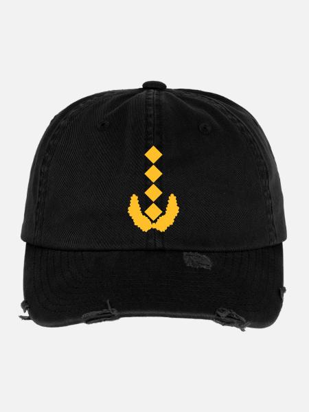 General Dienstgrad - Flexfit Vintage Destroyed Cap - Schwarz - Vorne