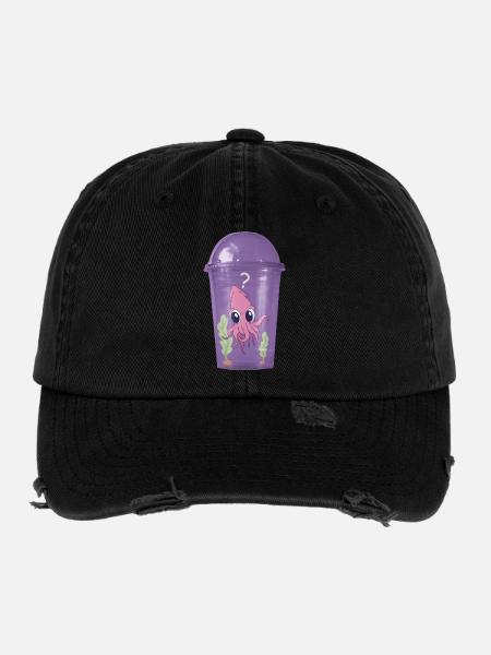 Calmar dans la tasse - Casquette vintage effet usé Flexfit - noir - Devant