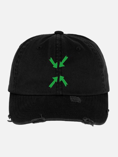 vert en point de mire - Casquette vintage effet usé Flexfit - noir - Devant